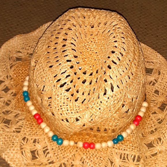 Accessories - Beaded Straw hat